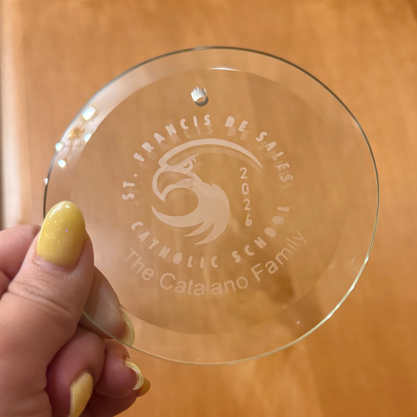 Etched Glass Ornament