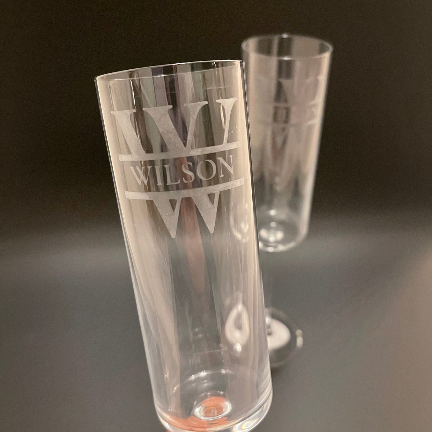 Etched Champagne Flutes - Set of 2